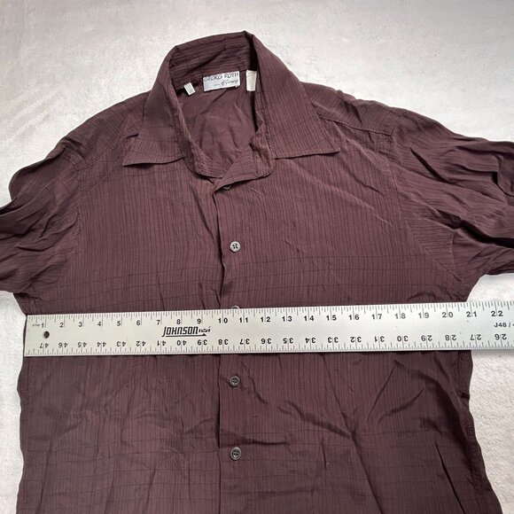 Georg Roth Germany Men Brown Textured Button-Up Shirt Size 40 Long Sleeve Casual - Picture 6 of 7